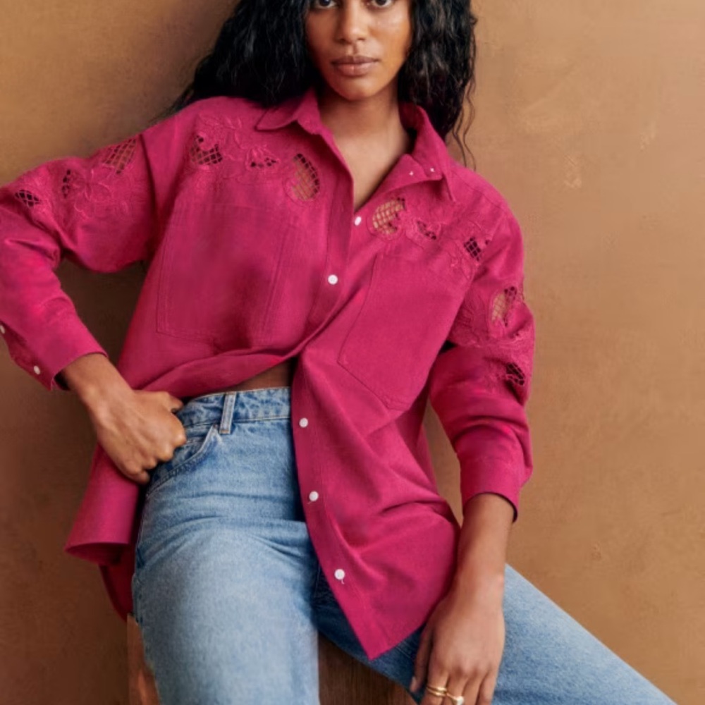 Sezane Nina Shirt Fuchsia - Size 8